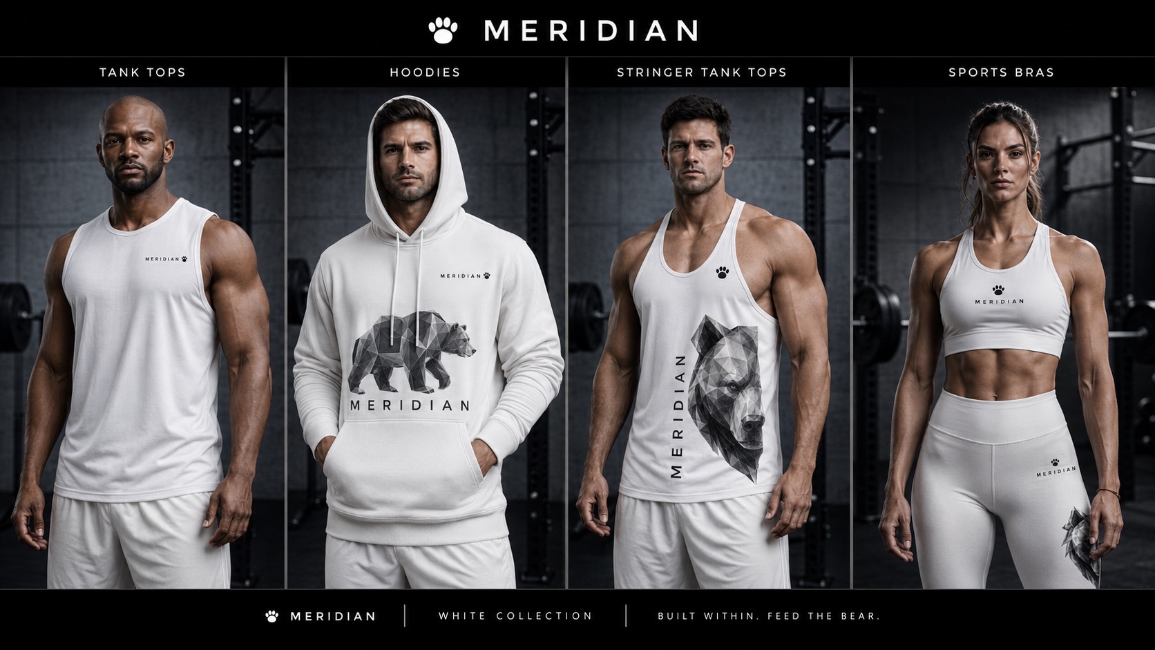 Meridian white collection apparel concept